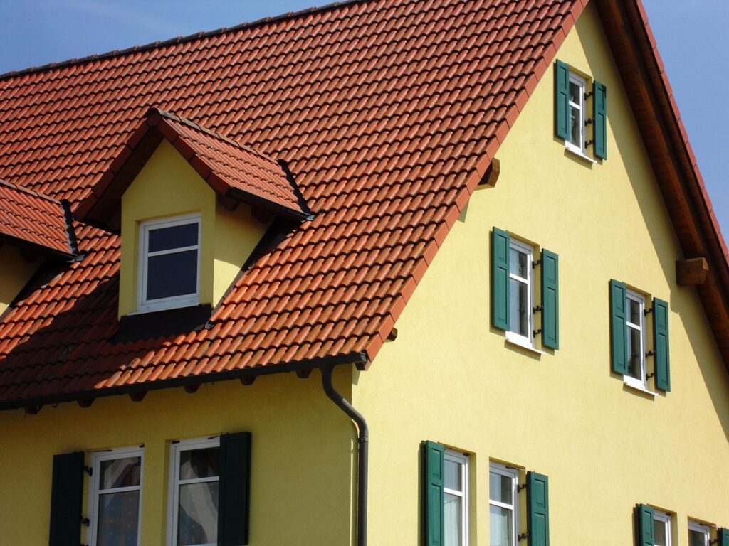 house, yellow, facade, roof, new building, rehabilitation